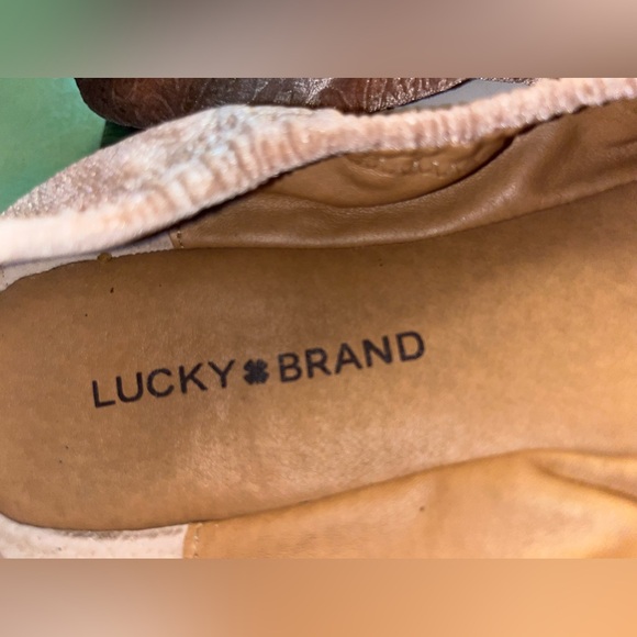 Lucky Brand Emmie Flat Rose Pink Velvet Floral Pattern Ballet Flat size 11 - Picture 6 of 7